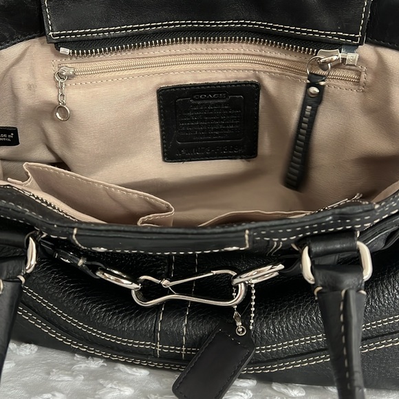 Coach Black Leather Hamptons Braided Satchel - Picture 6 of 6